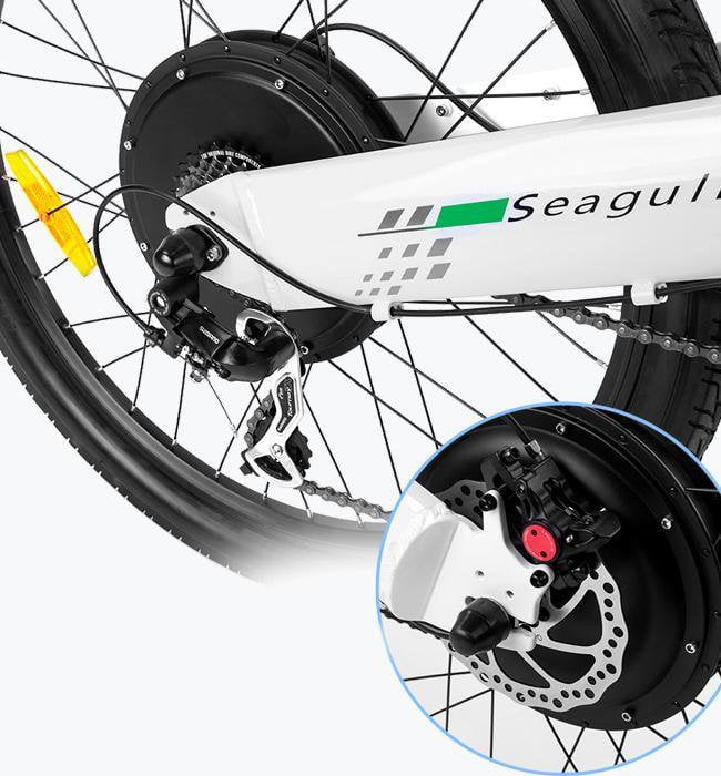 Ecotric Seagull 1000W White Electric Mountain Bike - Electric Bikes For All