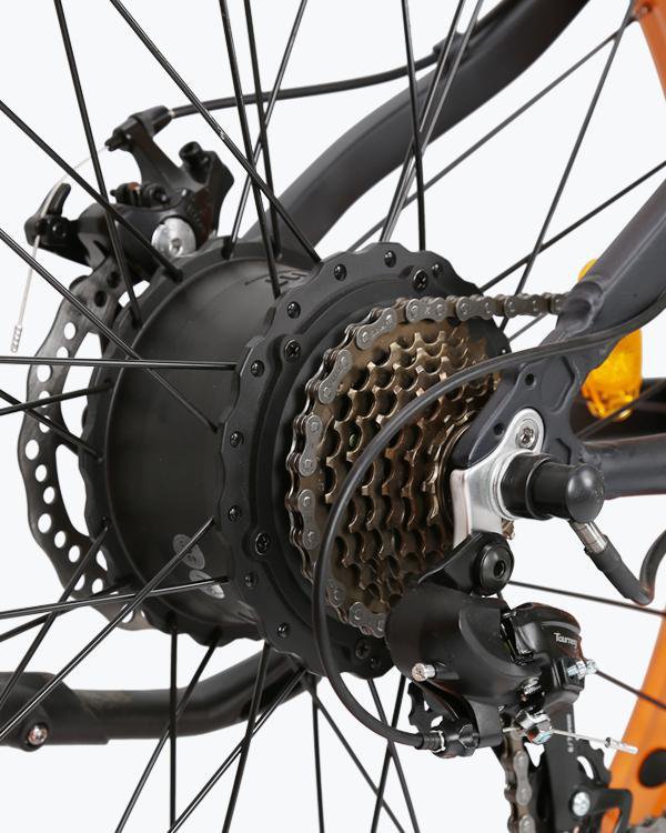 Ecotric Fat Tire Beach and Snow 500W Orange Rim Electric Bike - Electric Bikes For All