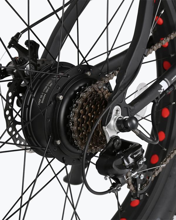 Ecotric Fat Tire Beach and Snow 500W Black Rim Electric Bike - Electric Bikes For All