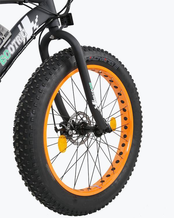 Ecotric Fat Tire Beach and Snow 500W Orange Rim Electric Bike - Electric Bikes For All