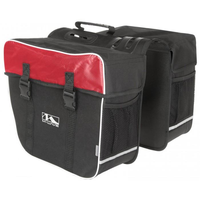 NA Cycles Amsterdam Double Bicycle Pannier Bag in Black/Red 122803 - Electric Bikes For All