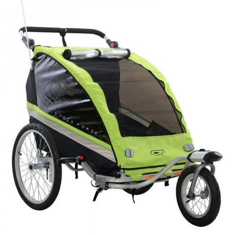 NA Cycles C23 Double Child 3-In-1 Bicycle Trailer, Jogger, Stroller CF-BT509A - Electric Bikes For All